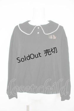 画像1: axes femme POETIQUE / 猫刺繍トップス  黒 Y-26-02-11-042-AX-TO-SZ-ZY