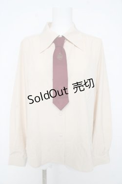 画像1: Fi.n.t / ネクタイツキビッグカラーシャツ  生成り Y-26-02-11-046-CA-BL-SZ-ZS