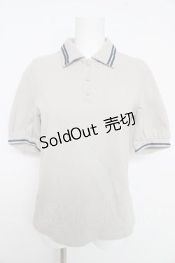 画像1: Fi.n.t / リボンタイツキラインイリポロシャツ  グレー Y-26-02-11-048-CA-TO-SZ-ZS