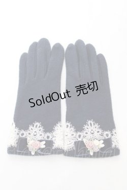 画像1: axes femme / バラリボン手袋  紺 Y-26-02-11-008-AX-ZA-SZ-ZY