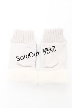 画像2: axes femme / リボンファー使いチェック手袋  黒 Y-26-02-11-009-AX-ZA-SZ-ZY