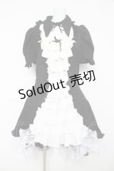 MARBLE / 別衿・姫袖付きドレスワンピース  黒×白 Y-26-02-11-059-GO-OP-SZ-ZY