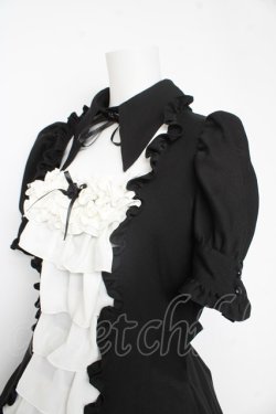 画像3: MABLE / 別衿・姫袖付きドレスワンピース  黒×白 Y-26-02-11-059-GO-OP-SZ-ZY