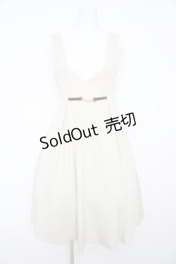 画像1: F i.n.t / チェーンビット使いディープVネックジャンパースカート  グリーン Y-26-02-11-061-CA-OP-SZ-ZY