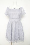 Ank Rouge / プリーツレースワンピース M ブルー Y-26-02-11-062-CA-OP-SZ-ZY