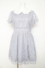 画像1: Ank Rouge / プリーツレースワンピース M ブルー Y-26-02-11-062-CA-OP-SZ-ZS (1)