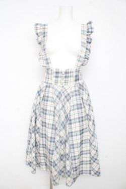 画像1: axes femme POETIQUE / フリルサス付きハイウエストスカート  サックス Y-26-02-11-064-AX-SK-SZ-ZY