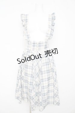 画像1: axes femme POETIQUE / フリルサス付きハイウエストスカート  サックス Y-26-02-11-064-AX-SK-SZ-ZY