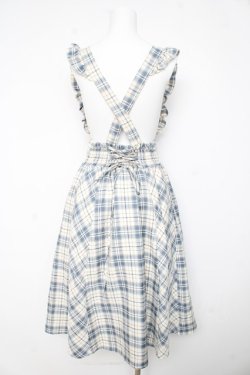 画像2: axes femme POETIQUE / フリルサス付きハイウエストスカート  サックス Y-26-02-11-064-AX-SK-SZ-ZY