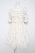 axes femme POETIQUE / ギャザーフリルワンピース  白 Y-26-02-11-067-AX-OP-SZ-ZY