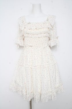 画像1: axes femme POETIQUE / ギャザーフリルワンピース  白 Y-26-02-11-067-AX-OP-SZ-ZY