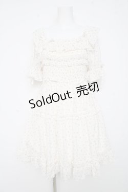 画像1: axes femme POETIQUE / ギャザーフリルワンピース  白 Y-26-02-11-067-AX-OP-SZ-ZY