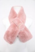 axes femme / パール付ファーティペット  ピンク Y-26-02-11-002-AX-ZA-SZ-ZY