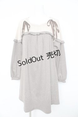 画像1: axes femme / ヨーク切替千鳥柄カットチュニ M 茶 Y-26-02-11-076-AX-OP-SZ-ZT0214C