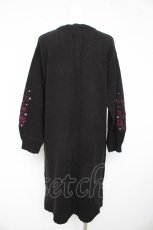 画像2: axes femme / 袖刺繍チャイナ釦ニットワンピース M 黒 Y-26-02-11-079-AX-OP-SZ-ZT517 (2)