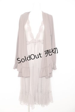 画像1: axes femme / ジレレイヤード風ロングカーデ M Dブラウン Y-26-02-11-080-AX-TO-SZ-ZT0214C