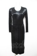 INGEBORG / ベロアワンピース  黒 Y-26-02-11-081-LO-OP-SZ-ZY