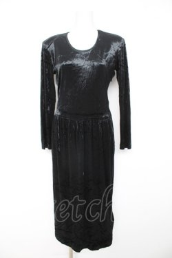 画像1: INGEBORG / ベロアワンピース  黒 Y-26-02-11-081-LO-OP-SZ-ZY