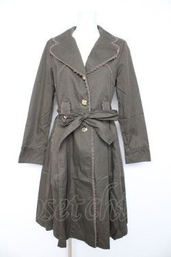 画像1: axes femme / ロングトレンチコート M カーキ Y-26-02-11-083-AX-CO-SZ-ZY