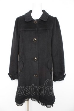 画像1: axes femme / バックレースアップコート  黒 Y-26-02-11-084-AX-CO-SZ-ZY