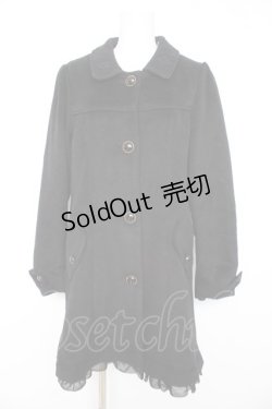 画像1: axes femme / バックレースアップコート  黒 Y-26-02-11-084-AX-CO-SZ-ZTC071