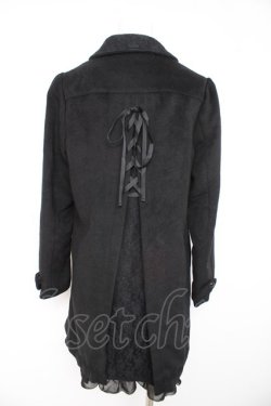 画像2: axes femme / バックレースアップコート  黒 Y-26-02-11-084-AX-CO-SZ-ZY