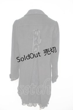 画像2: axes femme / バックレースアップコート  黒 Y-26-02-11-084-AX-CO-SZ-ZTC071