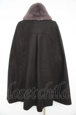 画像2: axes femme / 襟刺繍入りケープコート M 黒 Y-26-02-11-087-AX-CO-SZ-ZY