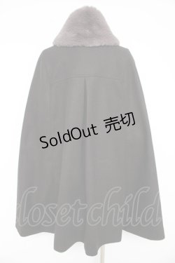 画像2: axes femme / 襟刺繍入りケープコート M 黒 Y-26-02-11-087-AX-CO-SZ-ZTC071