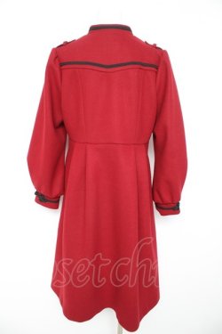 画像2: axes femme / チャイナ釦フレアラインコート M 赤 Y-26-02-11-092-AX-CO-SZ-ZY