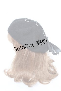 画像3: axes femme POETIQUE / レースアップベレー帽 F 黒 Y-26-02-11-012-AX-AC-SZ-ZTK033