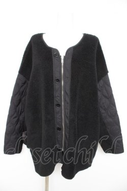 画像1: axes femme / ボア×キルティングジャケット  黒 Y-26-02-11-095-AX-JA-SZ-ZY