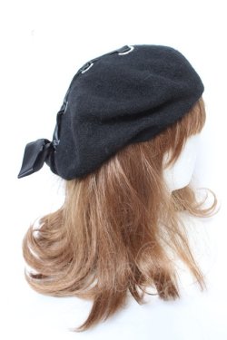画像4: axes femme POETIQUE / レースアップベレー帽 F 黒 Y-26-02-11-012-AX-AC-SZ-ZY