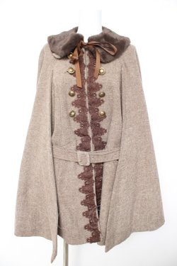 画像1: axes femme / クラシックケープコート M 茶 Y-26-02-11-099-AX-CO-SZ-ZY