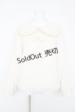 画像1: axes femme kawaii / レースフリルショートコート M 生成り Y-26-02-11-101-AX-CO-SZ-ZY