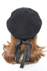 画像1: axes femme / バックリボンベレー帽  黒 Y-26-02-11-013-AX-AC-SZ-ZTK033 (1)