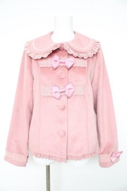 画像1: axes femme kawaii / レースフリルショートコート M ピンク Y-26-02-11-102-AX-CO-SZ-ZY