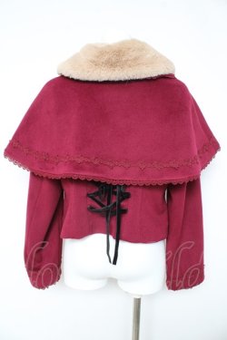画像2: axes femme kawaii / ケープ付ショートコート M ワイン Y-26-02-11-103-AX-CO-SZ-ZY