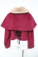 画像2: axes femme kawaii / ケープ付ショートコート M ワイン Y-26-02-11-103-AX-CO-SZ-ZY (2)
