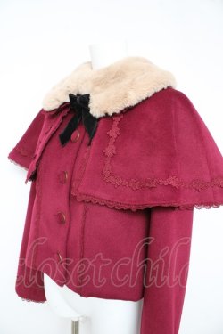画像3: axes femme kawaii / ケープ付ショートコート M ワイン Y-26-02-11-103-AX-CO-SZ-ZY