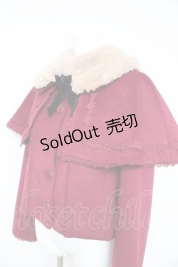 画像3: axes femme kawaii / ケープ付ショートコート M ワインY-26-02-11-103-AX-CO-SZ-ZTC023