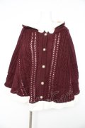 axes femme / 裏ボアニットケープポンチョ M ワイン Y-26-02-11-105-AX-CO-SZ-ZY