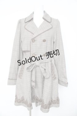 画像1: axes femme / 裾刺繍トレンチ風コート  ブラウンY-26-02-11-107-AX-CO-SZ-ZTC019