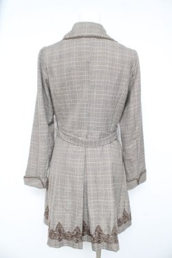 画像2: axes femme / 裾刺繍トレンチ風コート  ブラウン Y-26-02-11-107-AX-CO-SZ-ZY