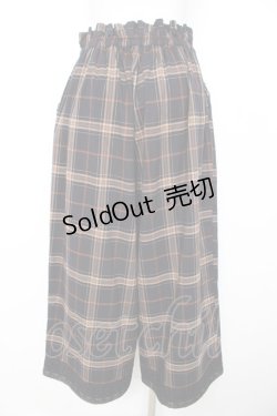 画像2: axes femme / バックルチェックワイドパンツ F 紺 Y-26-02-11-108-AX-PA-SZ-ZT0215N