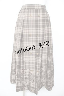 画像1: axes femme / フロッキーチェックスカート M 茶 Y-26-02-11-110-AX-SK-SZ-ZT0215N