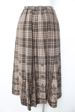 画像2: axes femme / フロッキーチェックスカート M 茶 Y-26-02-11-110-AX-SK-SZ-ZY