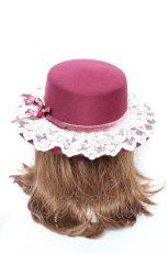 画像3: axes femme / 巻きバラレースカンカン帽  ワイン Y-26-02-11-014-AX-AC-SZ-ZTK033 (3)