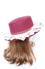 画像4: axes femme / 巻きバラレースカンカン帽  ワイン Y-26-02-11-014-AX-AC-SZ-ZTK033 (4)