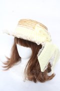 Angelic Pretty / LovelyチェックストローHat  イエロー Y-26-02-11-015-AP-AC-AS-ZY